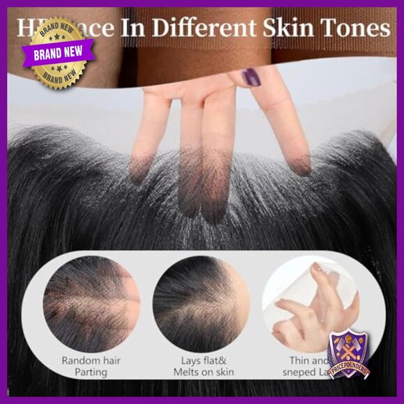 13x6 Straight Full Lace Front Human Hair Wig 200% Density Glueless main image 4